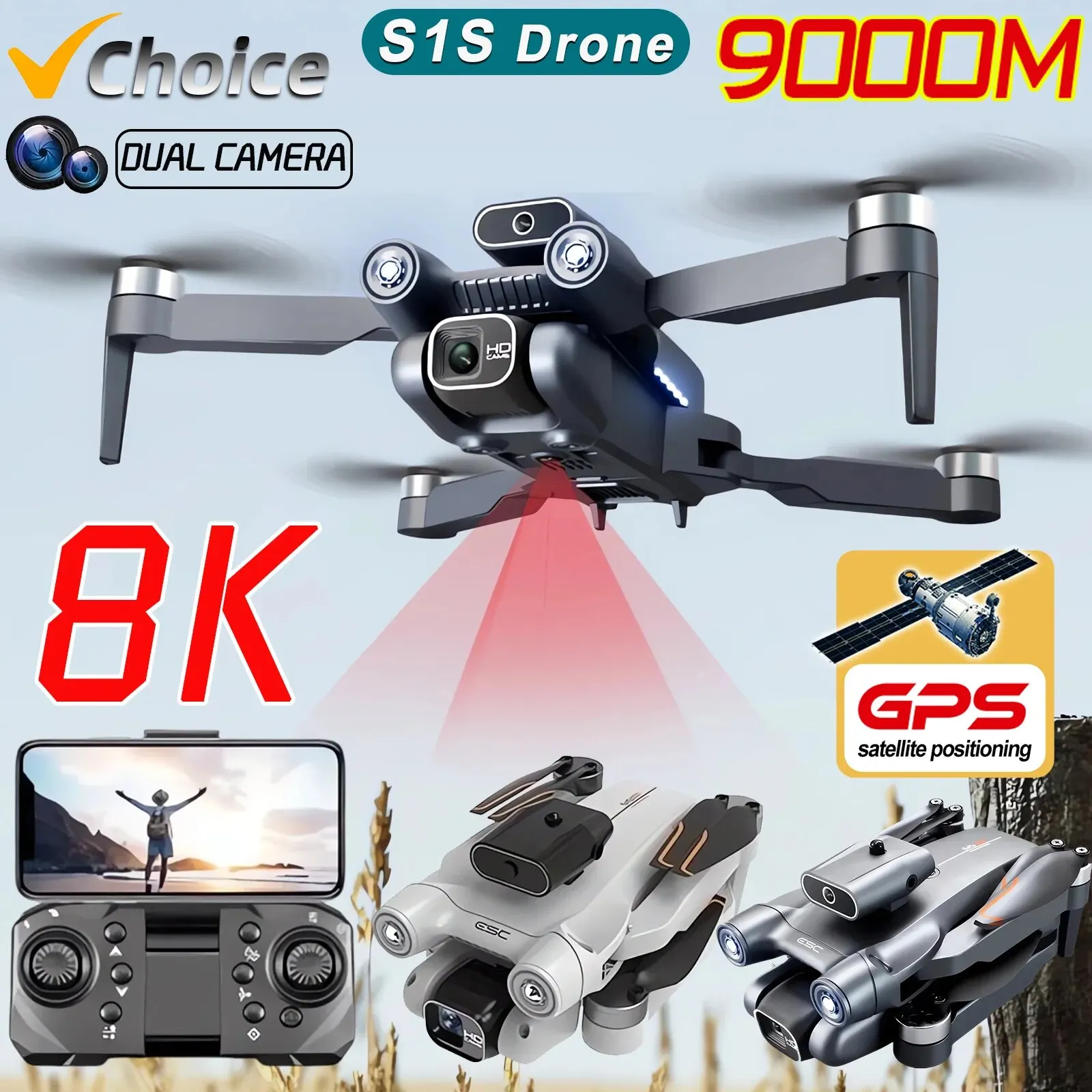 New S1S 5G GPS Drone Camera 8K - Drone Cinematic 评论和价格